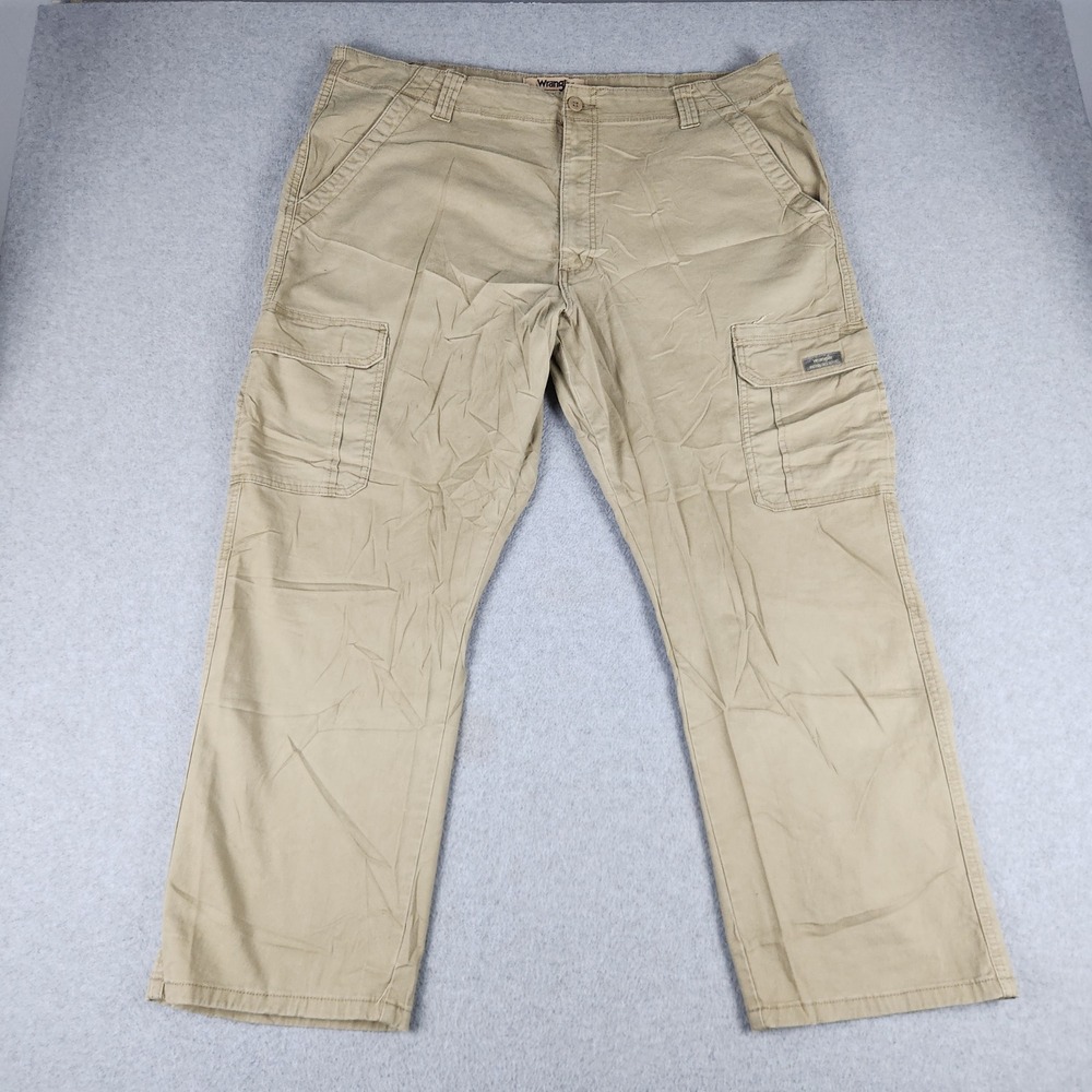 Wrangler Authentics Cargo Pants Mens 40x29 Tan Cotton Utility Straight Outdoor